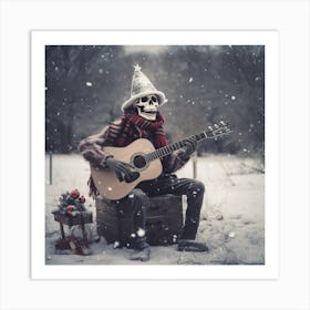 Merry Christmas! Christmas skeleton 27 Art Print