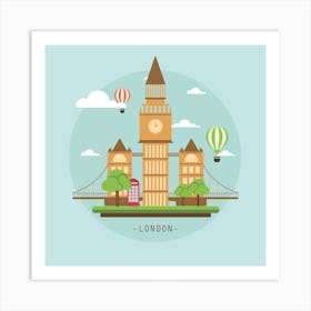 London Skyline Watch Landmark England Art Print