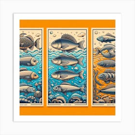 Orange fish poster Art Print