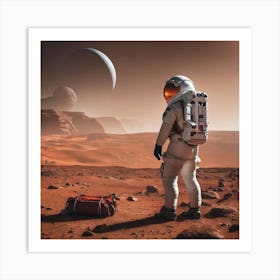 Astronaut On Mars 1 Art Print