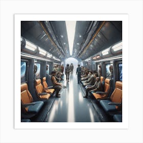 Futuristic Train Interior Art Print