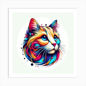 Colorful Cat 2 Art Print