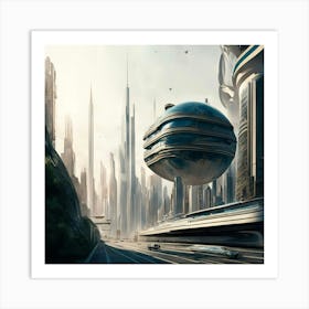 Futuristic City 1 Art Print