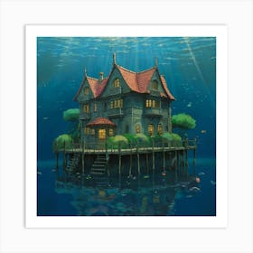 Default Cozy Mansion Under The Water Studio Ghibli Film By Hay 2 Art Print