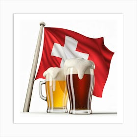 Beer And Flag Art Print