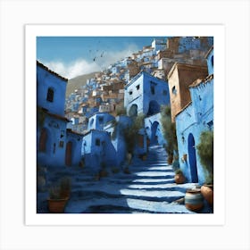 Blue City Of Chefchaouen Art Print