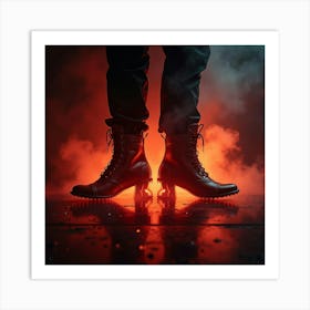 Black Boots In Smoke Art Print