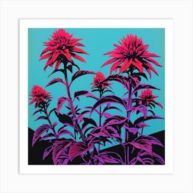 Bee Balm 1 Pop Art Illustration Square Art Print