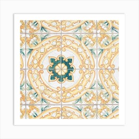 Capri Island Tiles Square Art Print