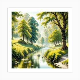 River In The Forest 69 Art Print