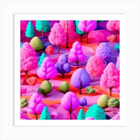 3d Forest Art Print