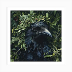 Crow with Crown Art Print