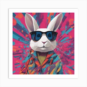 Bunny, New Poster For Ray Ban Speed, In The Style Of Psychedelic Figuration, Eiko Ojala, Ian Davenpo (3) Art Print