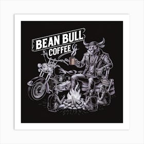 Bean Bull Coffee Art Print