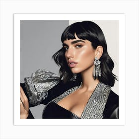 dua lipa art portrait Art Print