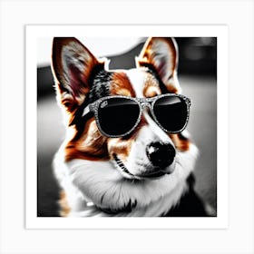 Corgi In Sunglasses 62 Art Print