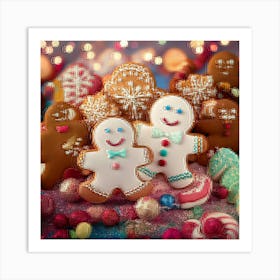 Firefly Festive Gingerbread Friends In A Candy Wonderland 3058 Art Print