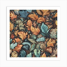 Autumn Leaves Pattern #2 Art Print