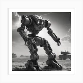 Robot In The Desert 3 Art Print