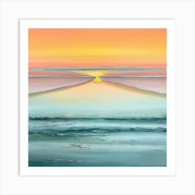 Sunset Over The Ocean 4 Art Print