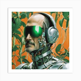 Man With Headphones 4 Art Print