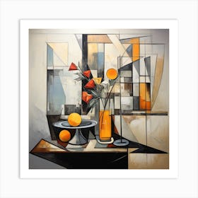 Oranges In A Vase Art Print