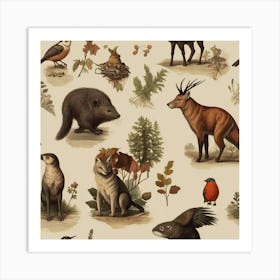 Default Default Vintage Animals For Defferent Seasons Aestethi 2 Art Print