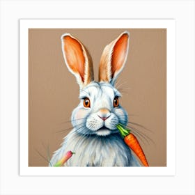 Rabbit With Carrot 7 Art Print