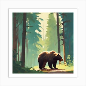 Bear In The Woods 14 Art Print