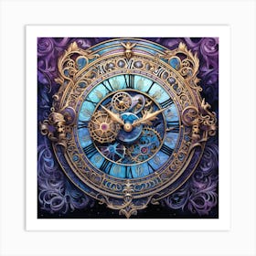 Clockwork Blue 1 Art Print