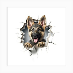 German Shepherd Puppy Art Print