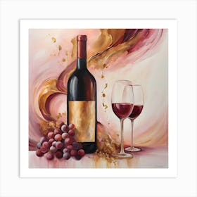 Wine And Grapes Art Print