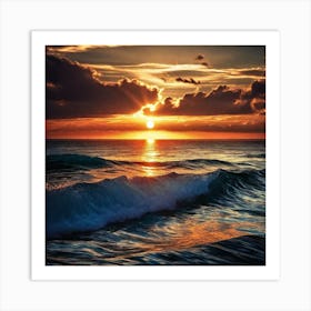 Sunset Over The Ocean 105 Art Print