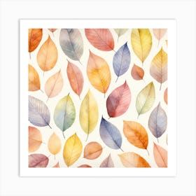 Watercolor Leaves Art Print