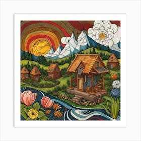 Small mountain village 34 Art Print