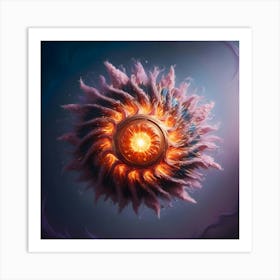 A Breathtakingly Detailed, High Resolution, Ultra High Quality 3d Illustration Of A Vibrant, Radiant Star, Rendered In Abstract Art Style, With Intricate, Swirling Patterns And Shapes, Bursting With Energy And Light (1) Art Print