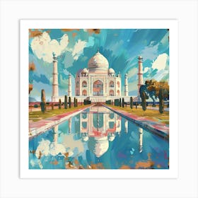 A Taj Mahal In Agra Expressive Strokes Illustrat 1719953822 3 Art Print