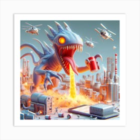 Monsters In The City Art Print