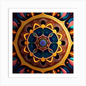 Abstract Psychedelic Mandala Art Print