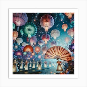 Lanterns In The Sky 1 Art Print