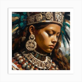 Aztec Woman 1 Art Print