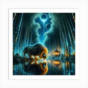 Lion In The Forest 2 Art Print