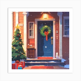 Christmas Door 93 Art Print