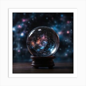 Crystal Ball With Galaxy Art Print