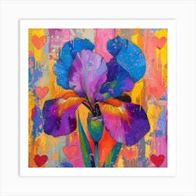Iris With Hearts Art Print