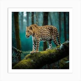 Leopard In The Forest 5 Art Print