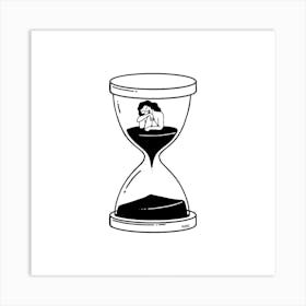 The Time Is Now Square Line Art Print