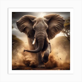 Charging African Elephant Art Print