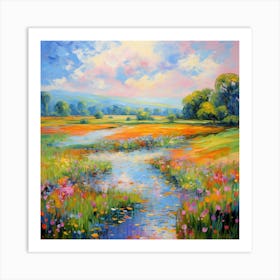 Stream In The Meadow Art Print