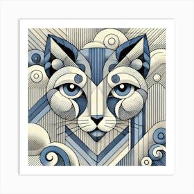 Brindle Path City Cat Art Print